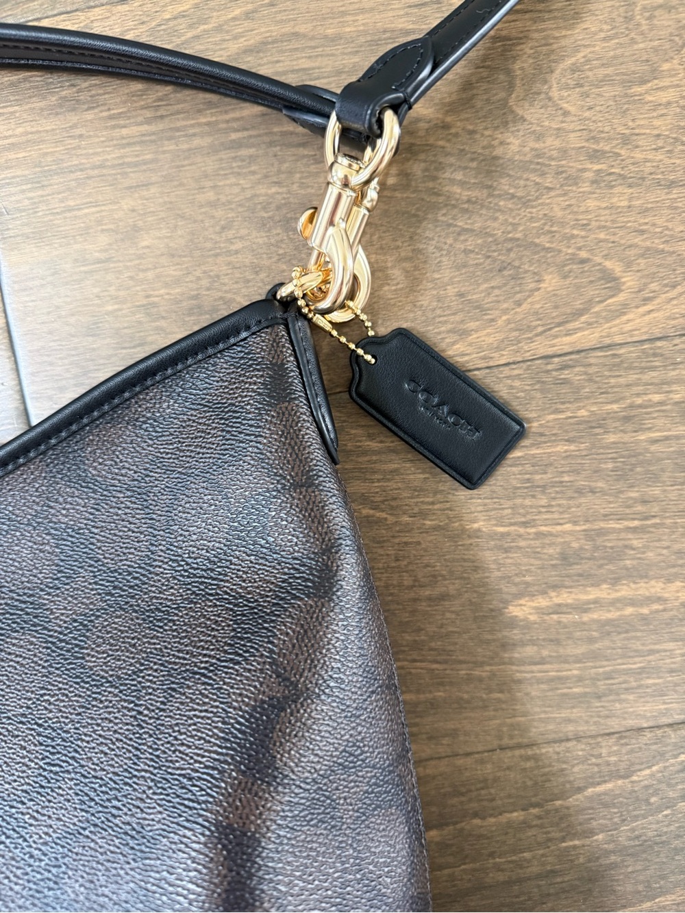 Coach Brown Signature Small Crossbody with Black Strap - Picture 2 of 8